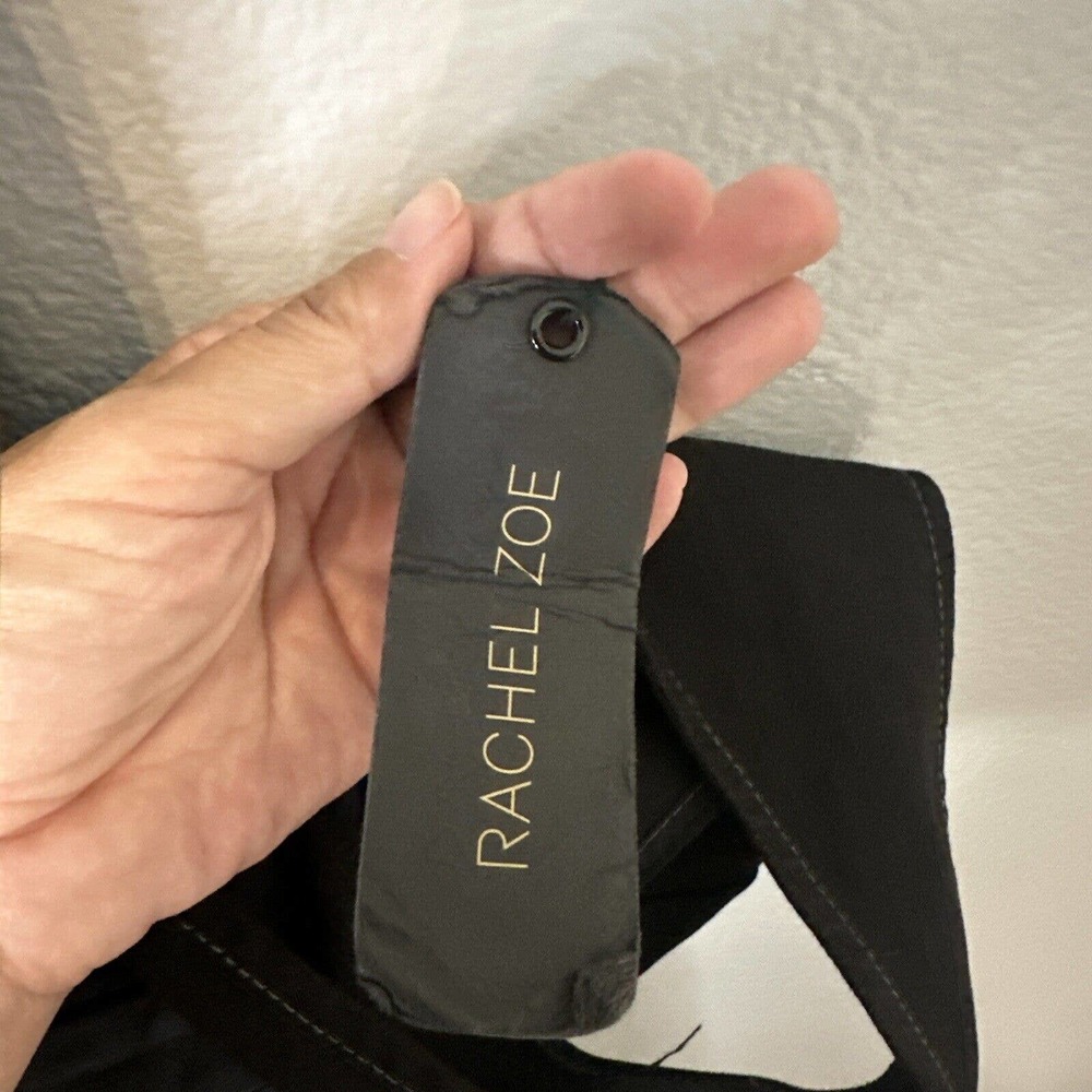 Rachel Zoe Sheath Dress 2 Black Sleeveless Pleated Ruffle‎ Hem Denim Bridget NEW - Picture 10 of 10